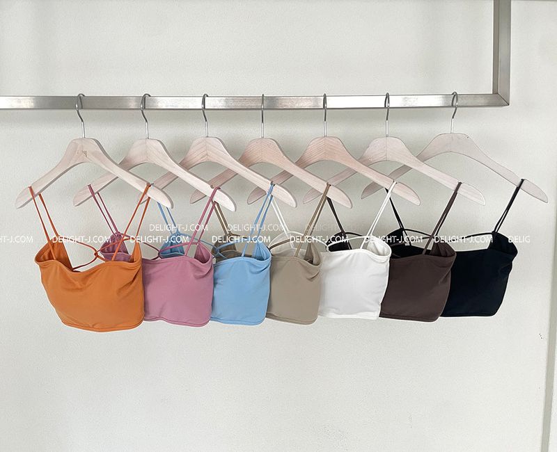7 color cap built-in backless bra top
