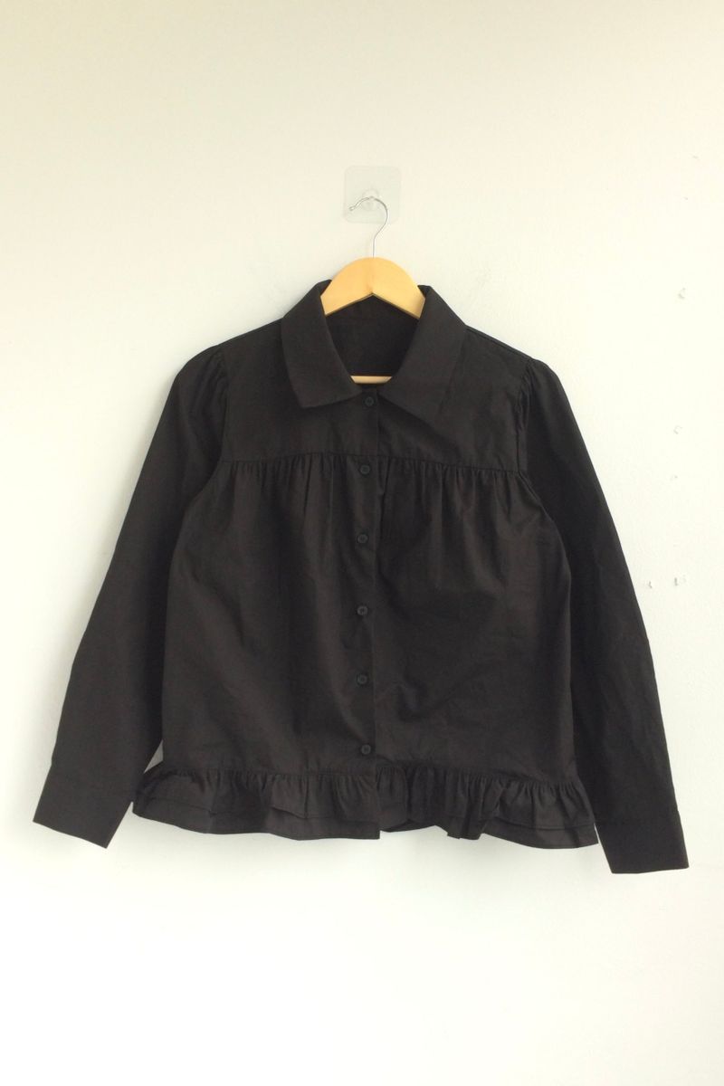 Cotton Flare Shirring Shirt