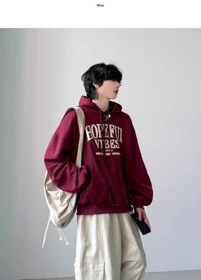 Puff Lettering Oversized Hoodie