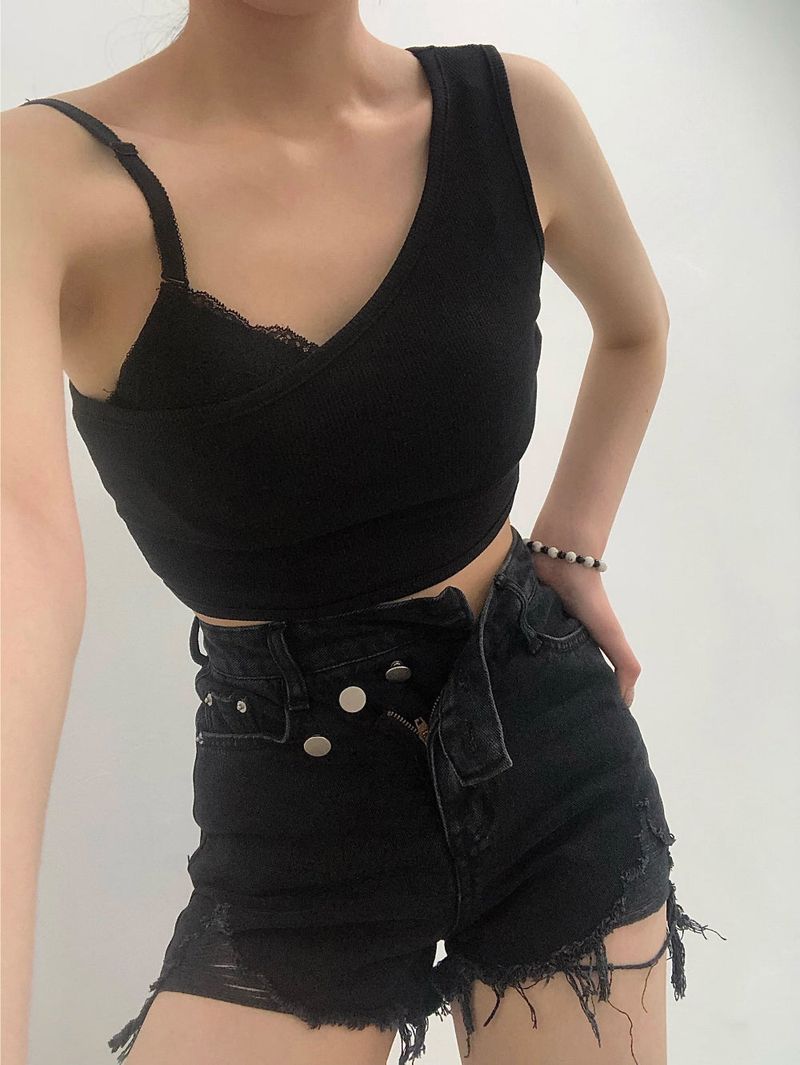 Set-Black halterneck sleeveless Set T