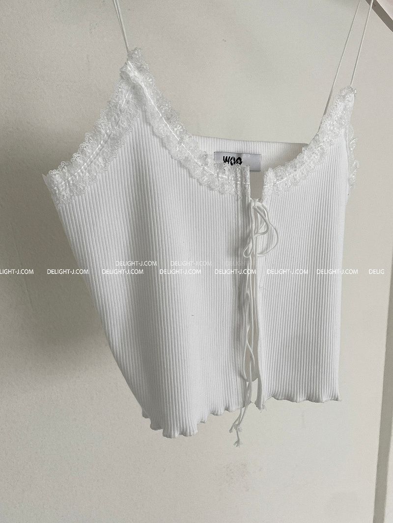 lace ribbon bustier sleeveless