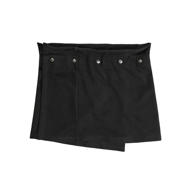 レイヤードスナップラップスカート (BLACK)