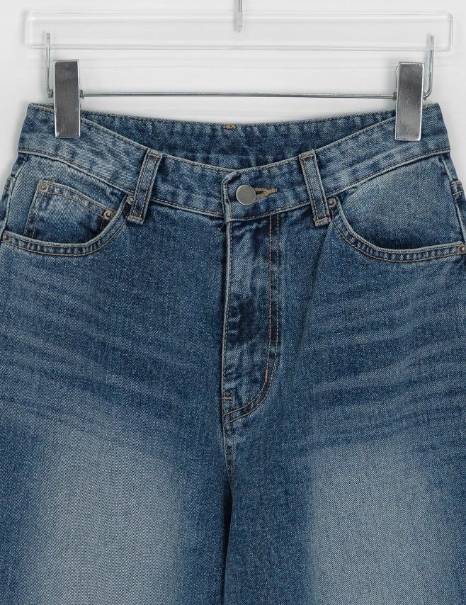 Bahiu Washing Wide Denim Pants