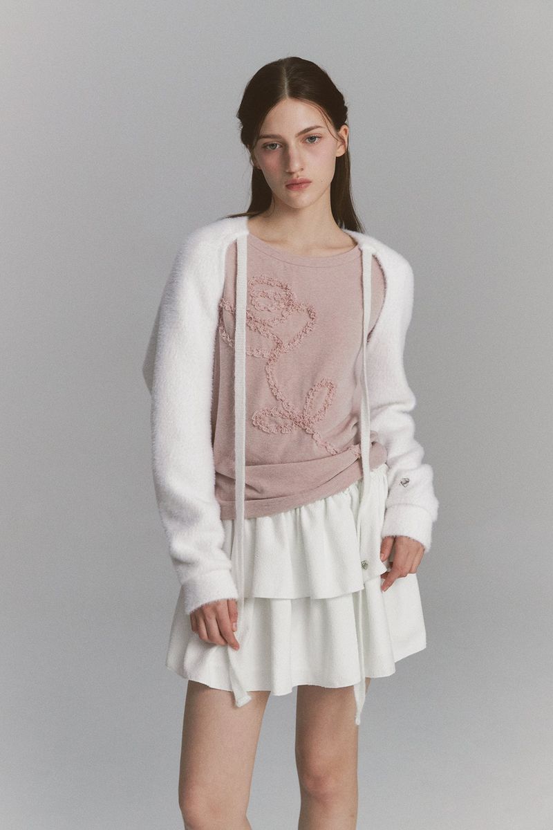 Lace Rose Long Sleeve Pink