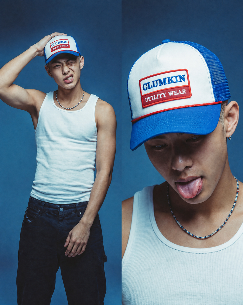 ヴィンテージパッチメッシュキャップ (BLUE)