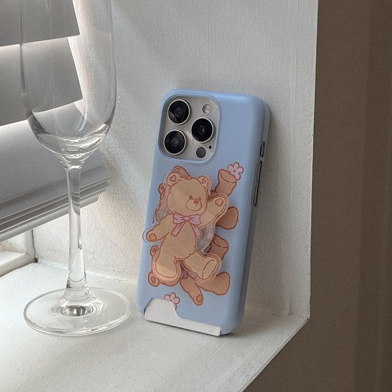 [Mademoment] bear embroidery design iphone card case
