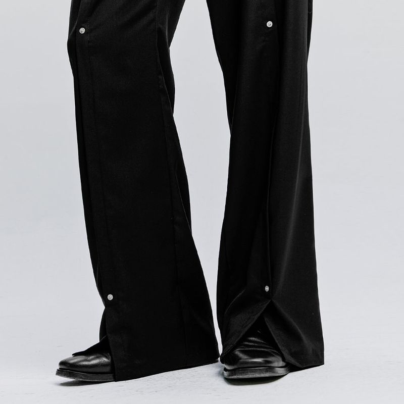 rivet wide flare banding slacks black