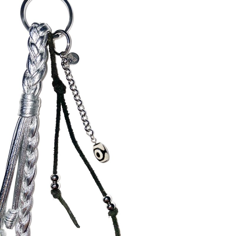 shot plait keyring (silver)