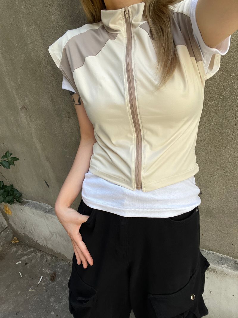 Cooling High-Neck Cap Sleeve Vest