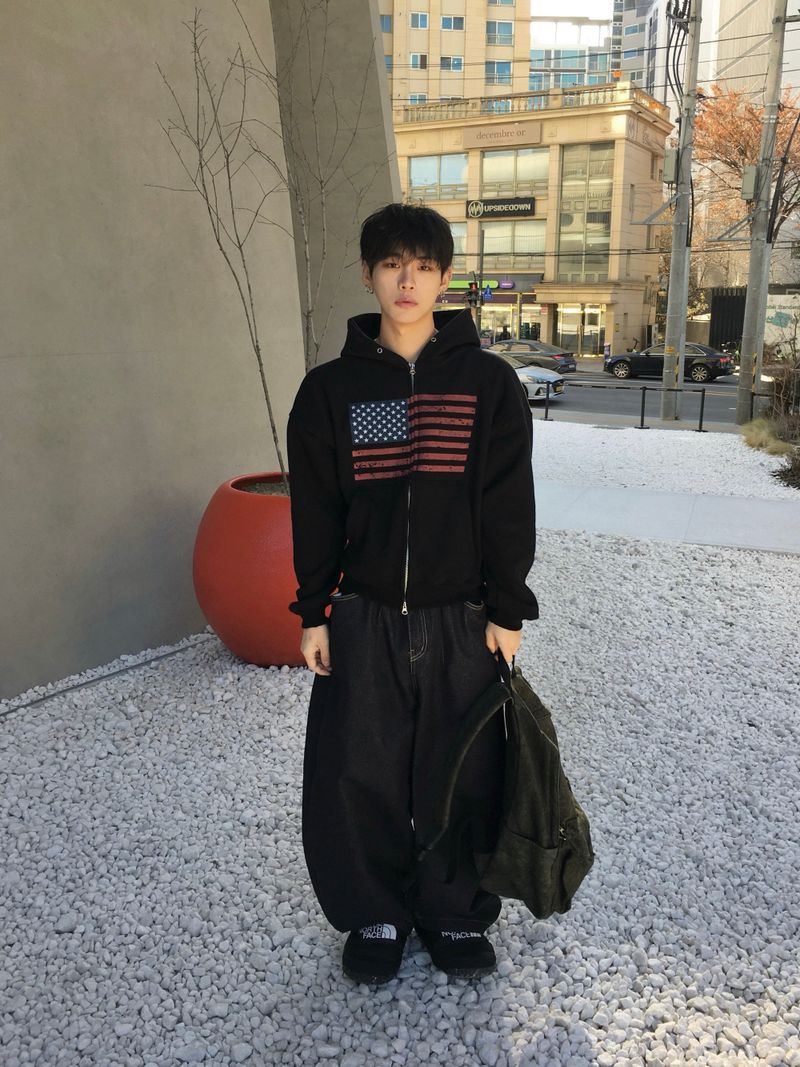 Basic Flag Hooded Zip-Up 4C