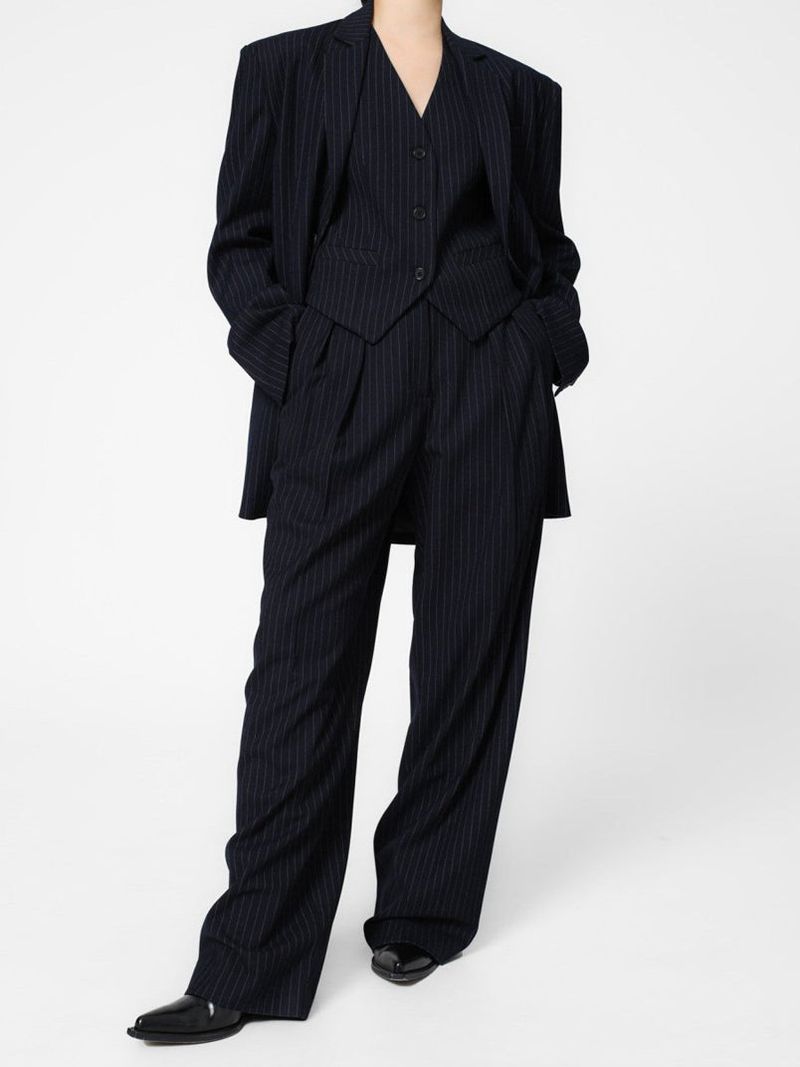 PAPERMOON PIN STRIPE PLEATE TROUSER