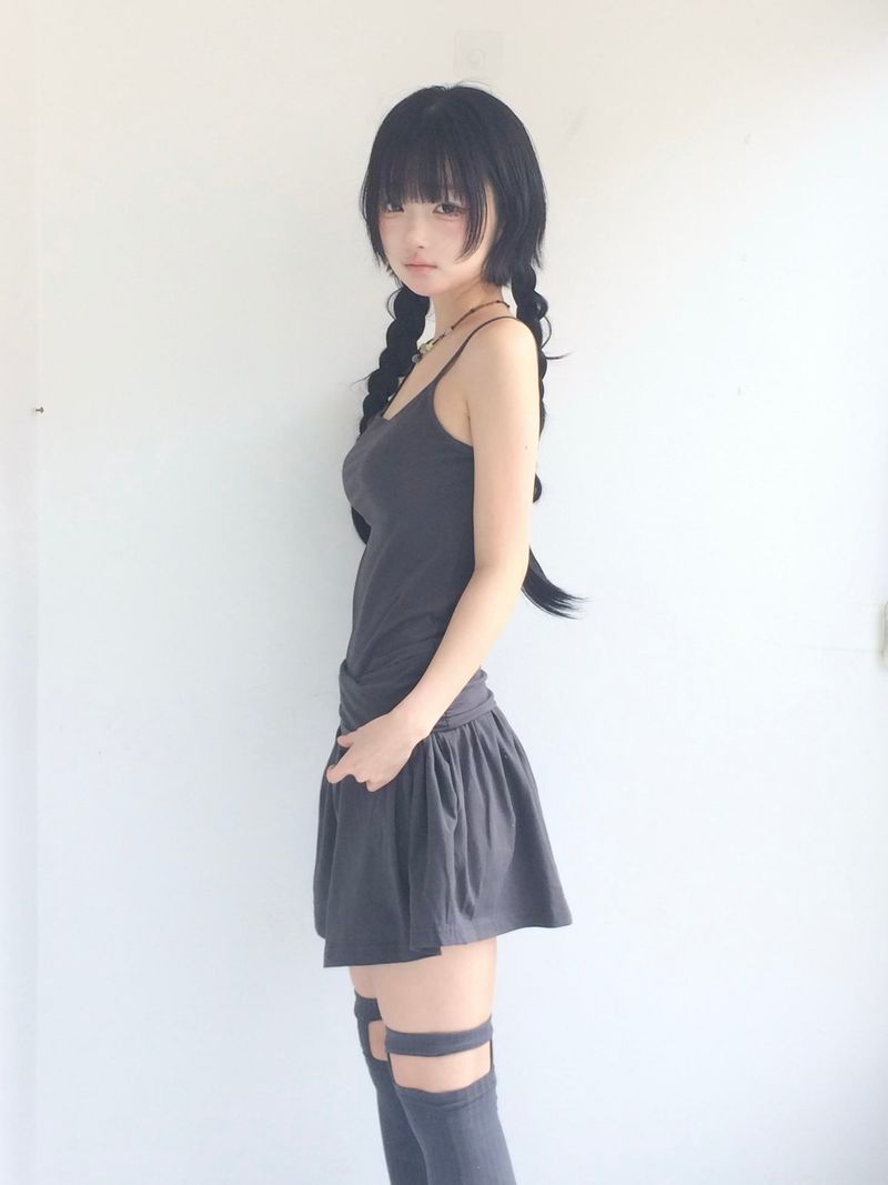 Shirring Flared Dress