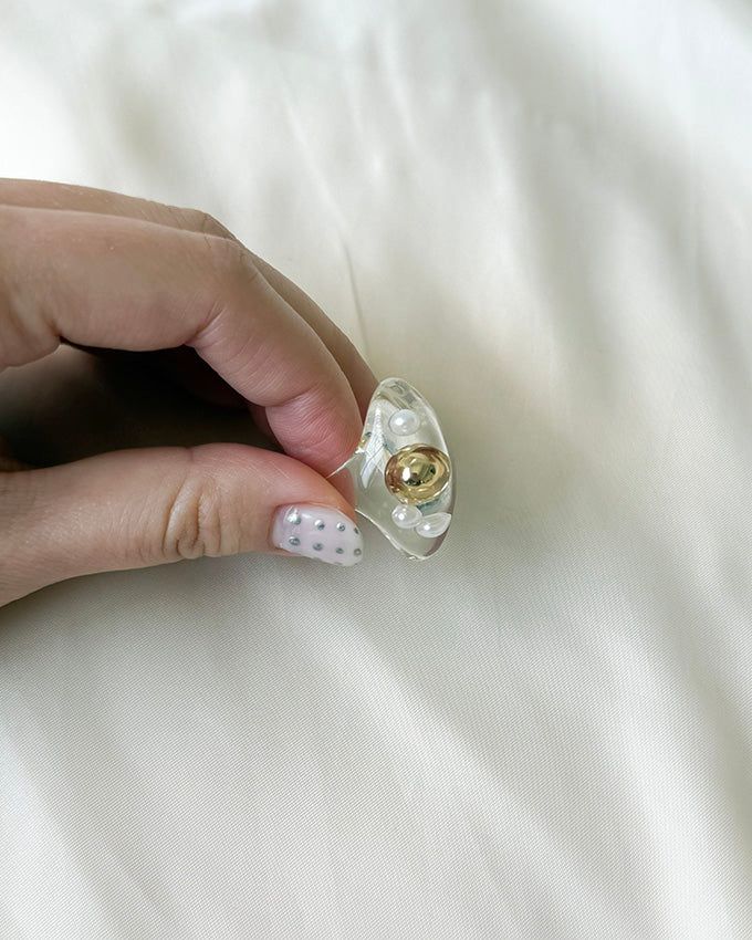 POKKI（ポッキ）の「[MADE] JELLY PEARL RING, GOLD（Accessories）」