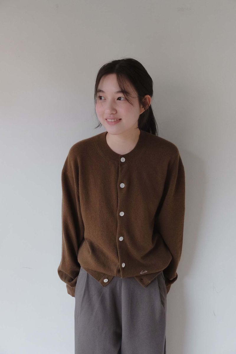 Cash Blend Knit Cardigan (Olive)