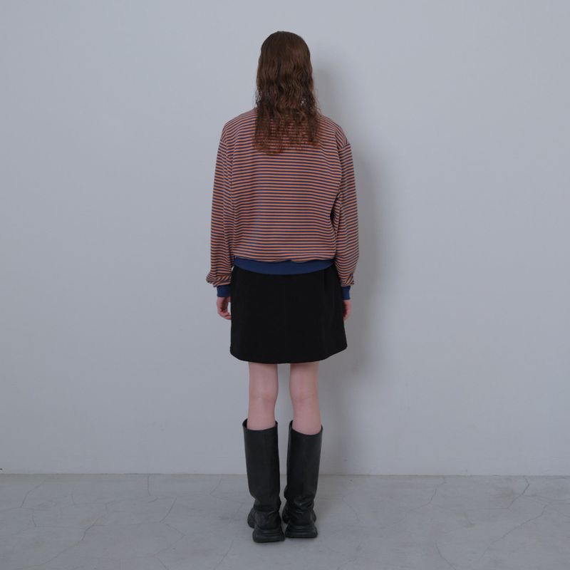Black Corduroy Patch Mini-Skirt