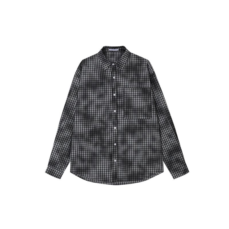 Leon vintage washing checkered shirt