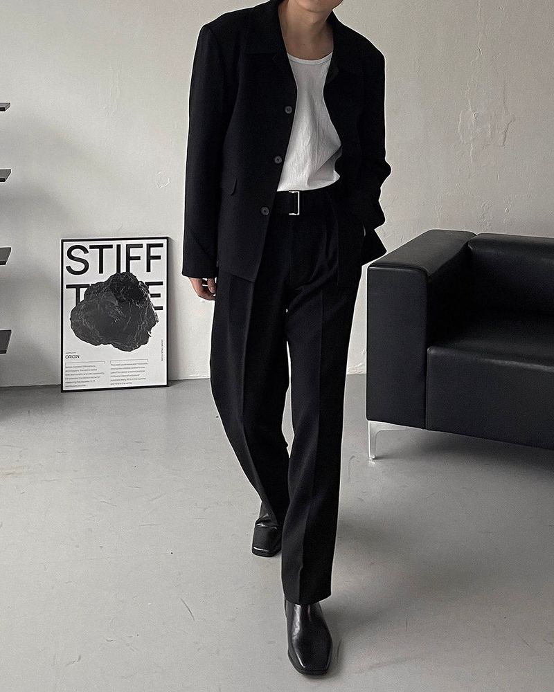 ECT Two-Tuck Belt Wide Slacks (2 colors)