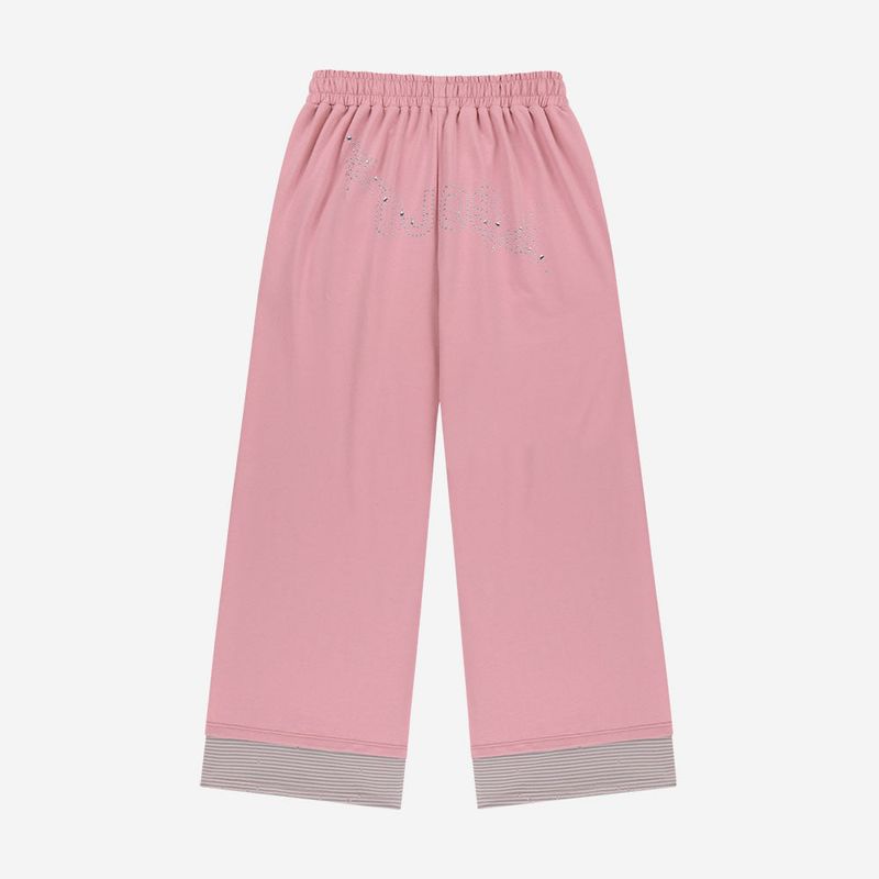 Hotfix Logo Wide Sweatpants / Pink