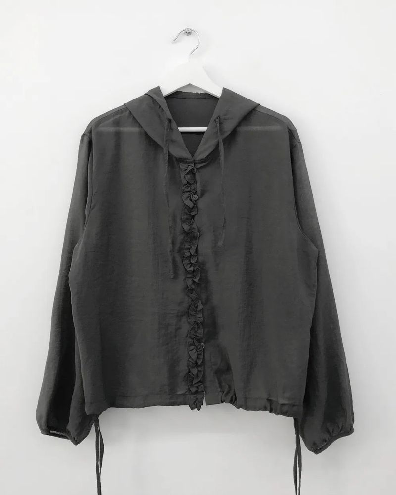 Amon Frill Hooded Blouse (2color)