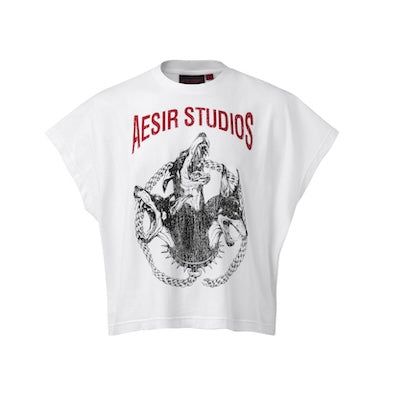 Aesir Studios（アースィア・スタジオ）の「MEN – ケルベロス – オーバーサイズクロップドタンクトップ（トップス）」