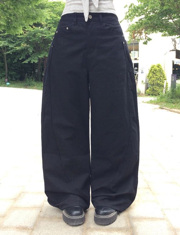 anyonemore（エニーワンモアー）の「Gran Pocket Cut Line Wide Long Cotton Pants（Pants）」