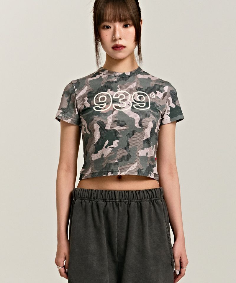 ARCHIVE BOLD（アーカイブボールド）の「939 LOGO MIX PATTERN CROP TOP (CAMO)（Tops）」