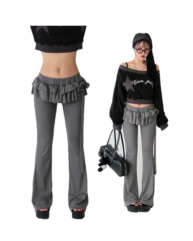Delight-J（ディライトジェイ）の「cancan frill layered bootcut pants（Pants）」