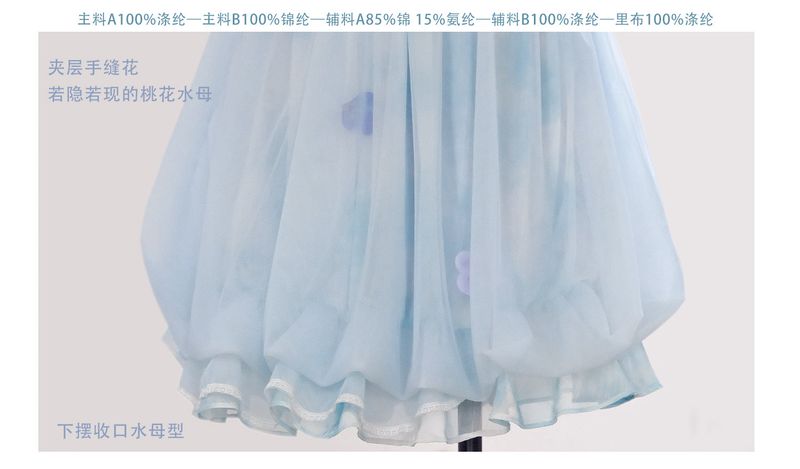 Rose Island Jellyfish Series Moonlight Girl Patchwork Lace Mesh Dress with Built-in Puffy Skirt