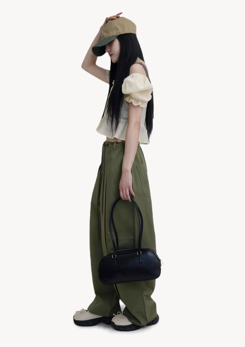 (UNISEX)Paneled Oversized Cargo Pants