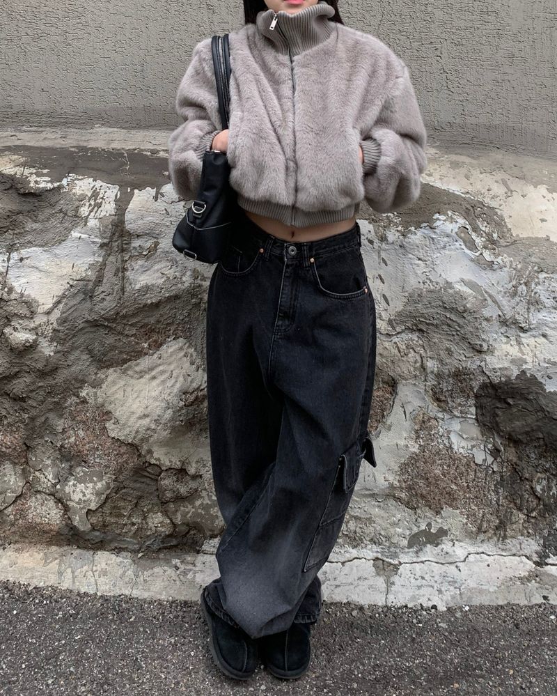 knit polar fur jumper