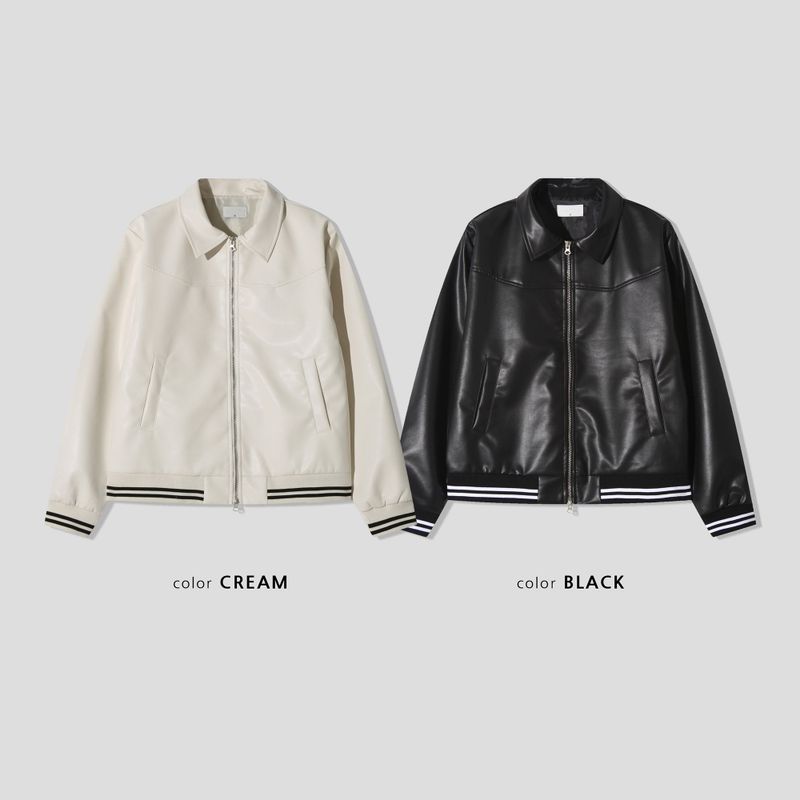 Louis Leather Sporty Crop Jacket (2 colors)