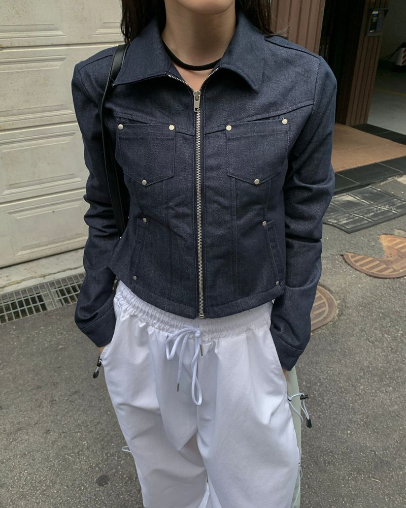 Denim rivet jacket