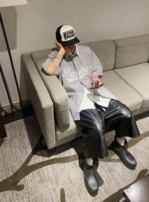 メッシュベースボールシャツ