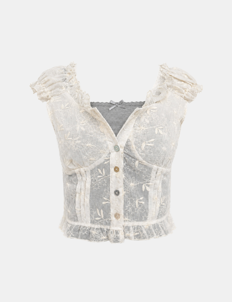 Fog Shirring Top Blouse