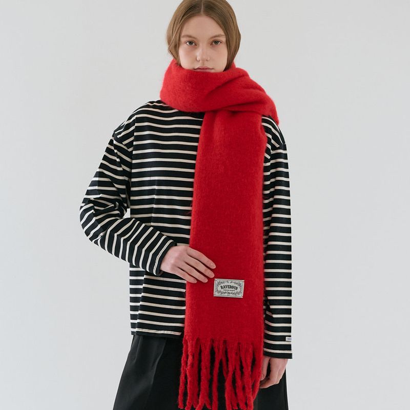 RAVEROUS（レイバロス）の「Soft Brushed Muffler_Red（Fashion Accessories）」