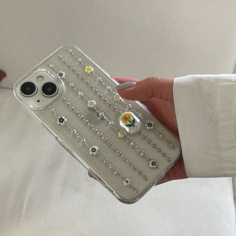 [MADE] Chain sunflower flower resin cell phone case