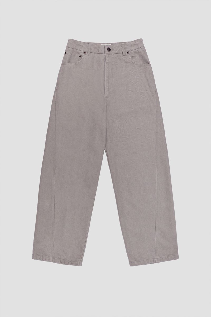 Washed straight leg pants, Beige