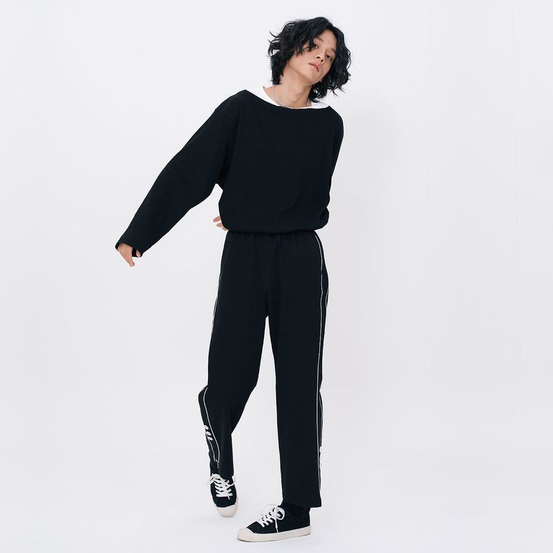 Half-moon Long sleeve T-shirt [Black]