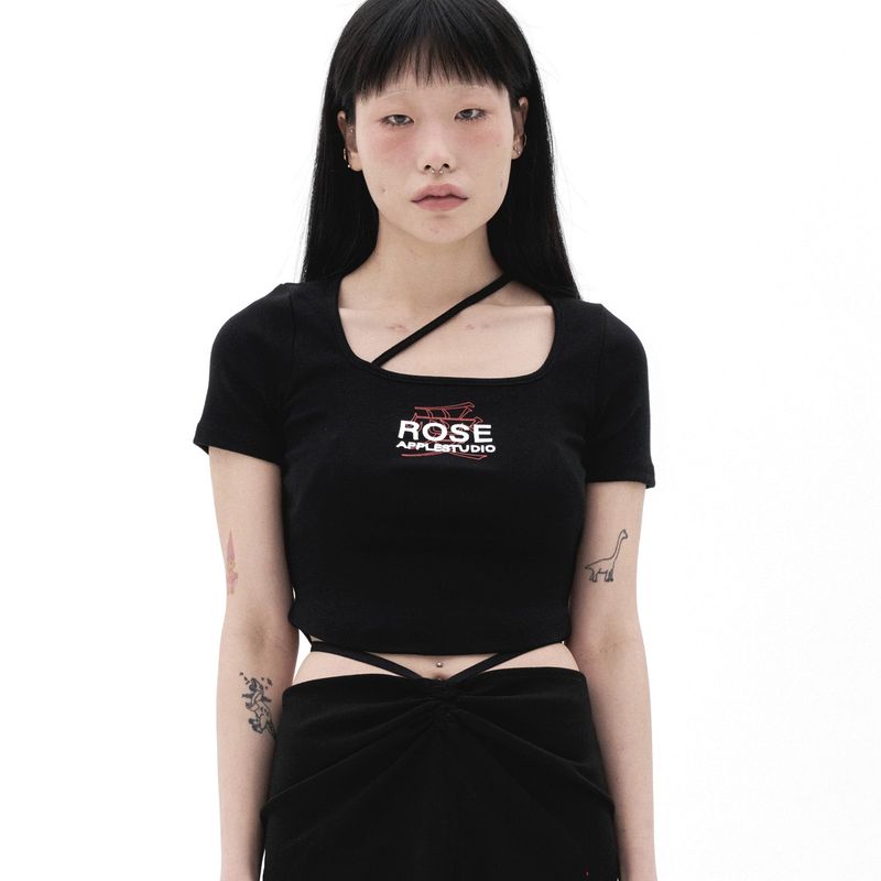 Roseapple（ローズアップル）の「212-Line logo crop t（Tops）」
