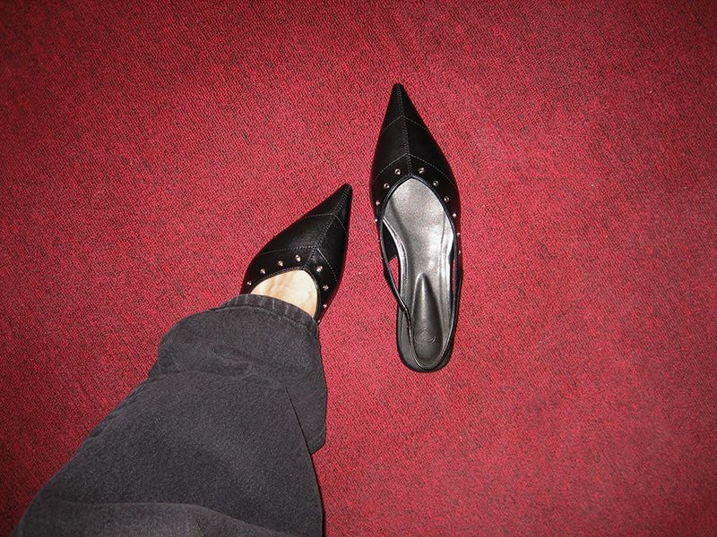 EYELET STILETTO SLINGBACK