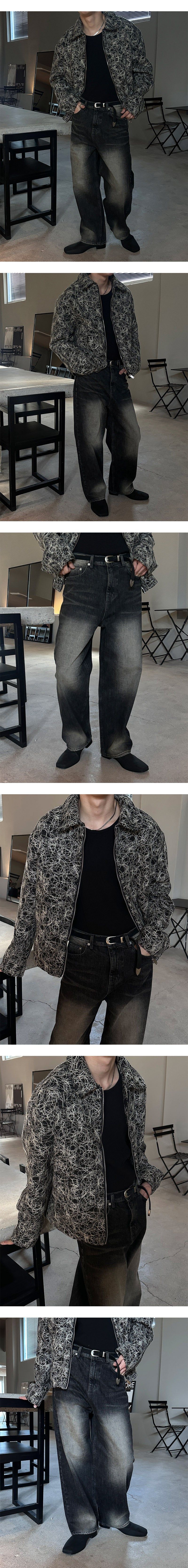 [HANDMADE] Circle pattern wool jacket(2color)