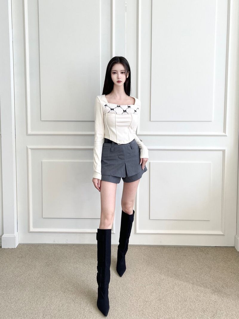 1111. Wrap slit belt mini sk (2color)