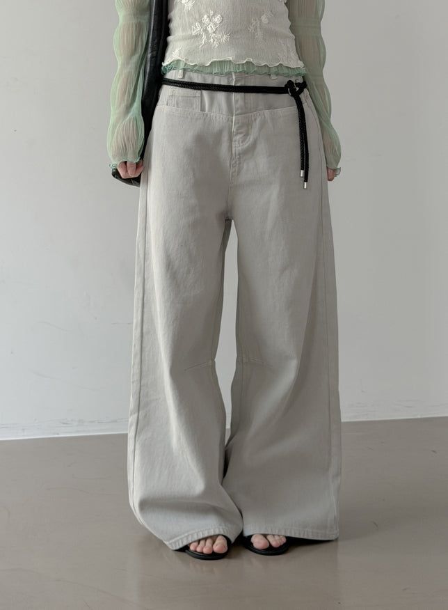 mnem（ムネム）の「Modic Cut-out Wide Flow Cotton Pants（Pants）」