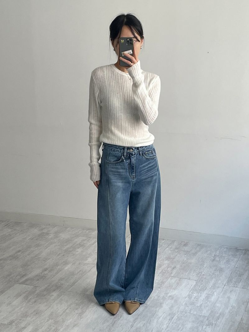 Mamonde Ribbed Knit T-shirt