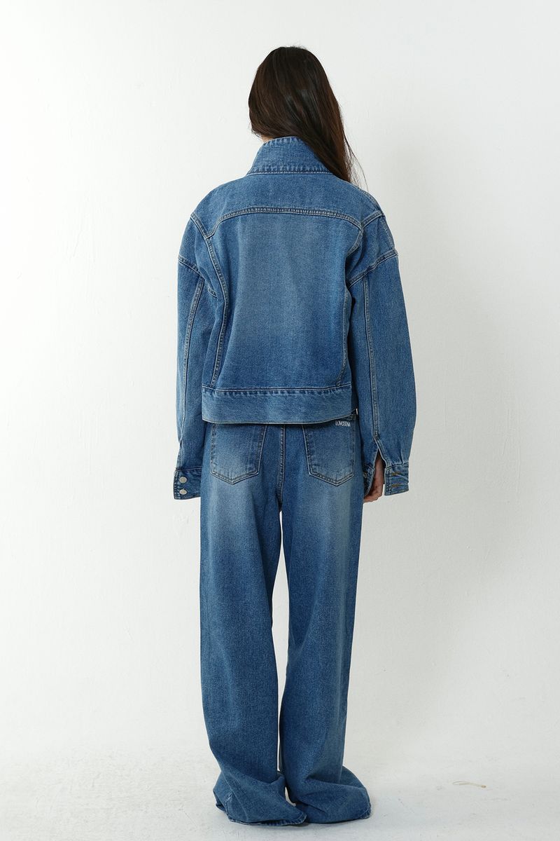 OBLIQUE DENIM JACKET_BLUE