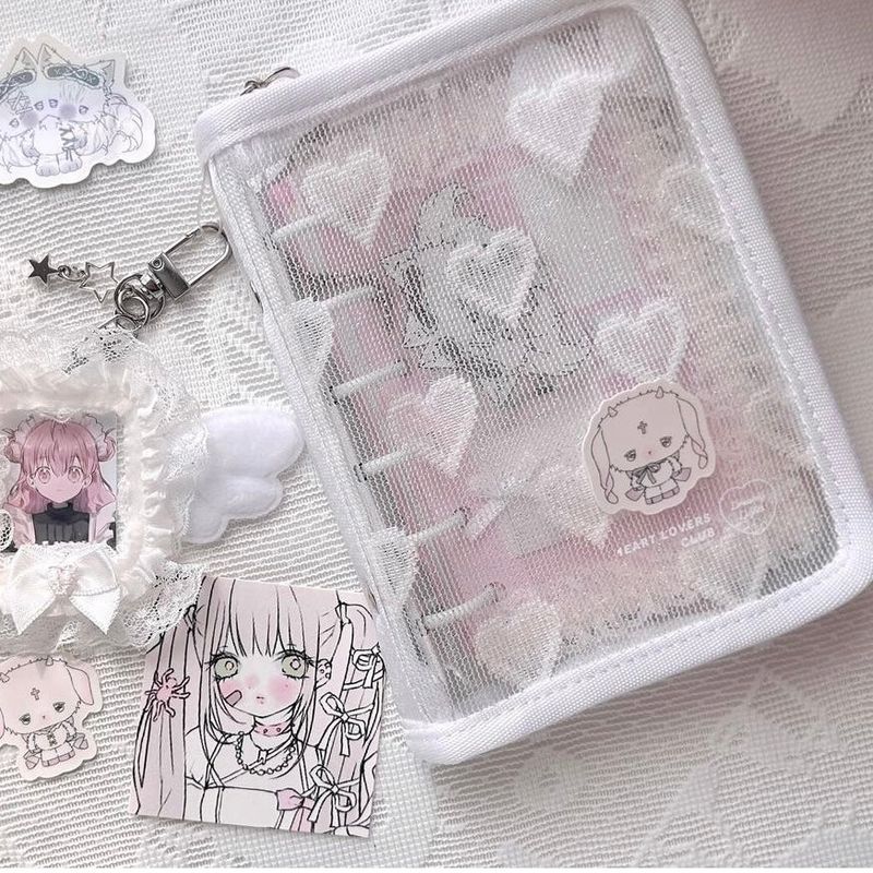 [A7] Heart Lover's Club: 6-ring diary cover - white