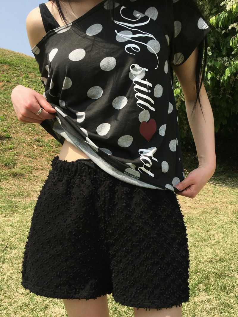 Popo Boucle banding short pants (3c)