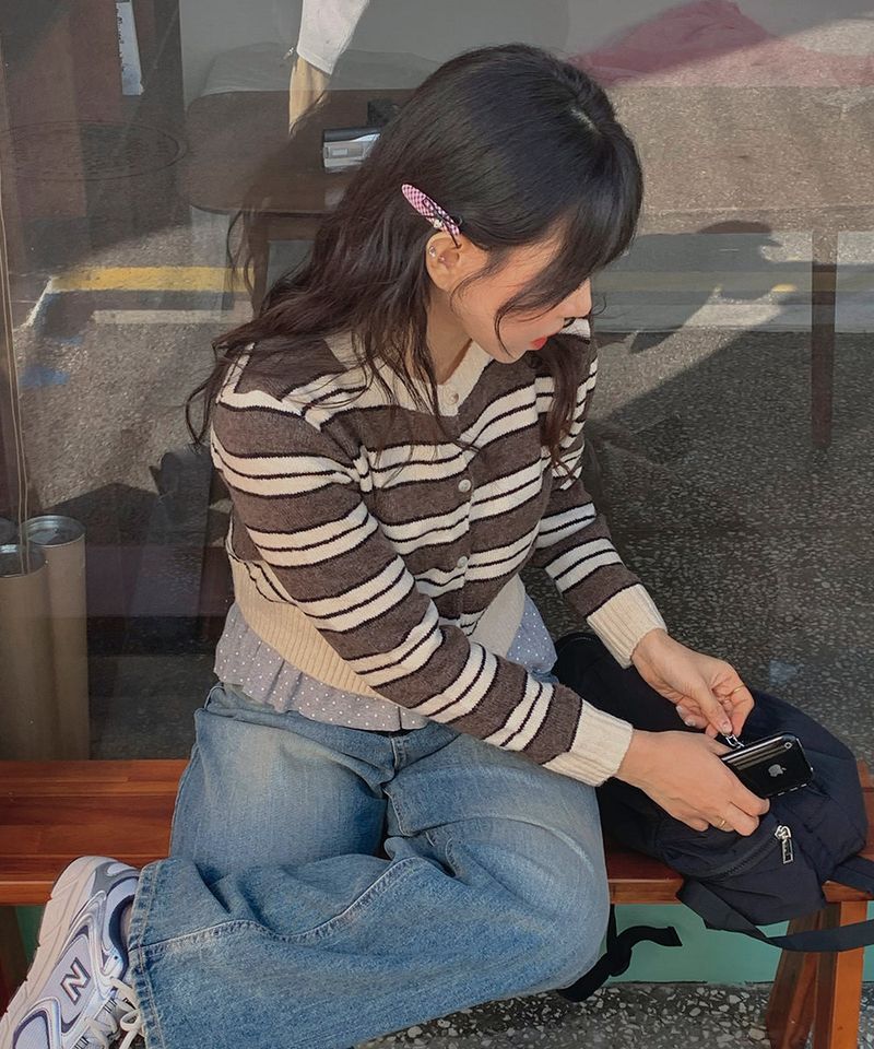 Mode Stripe Cardigan