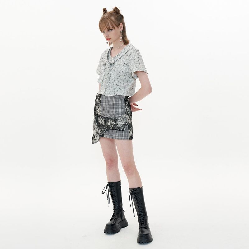 Ribbon Tweed Shirt [White]