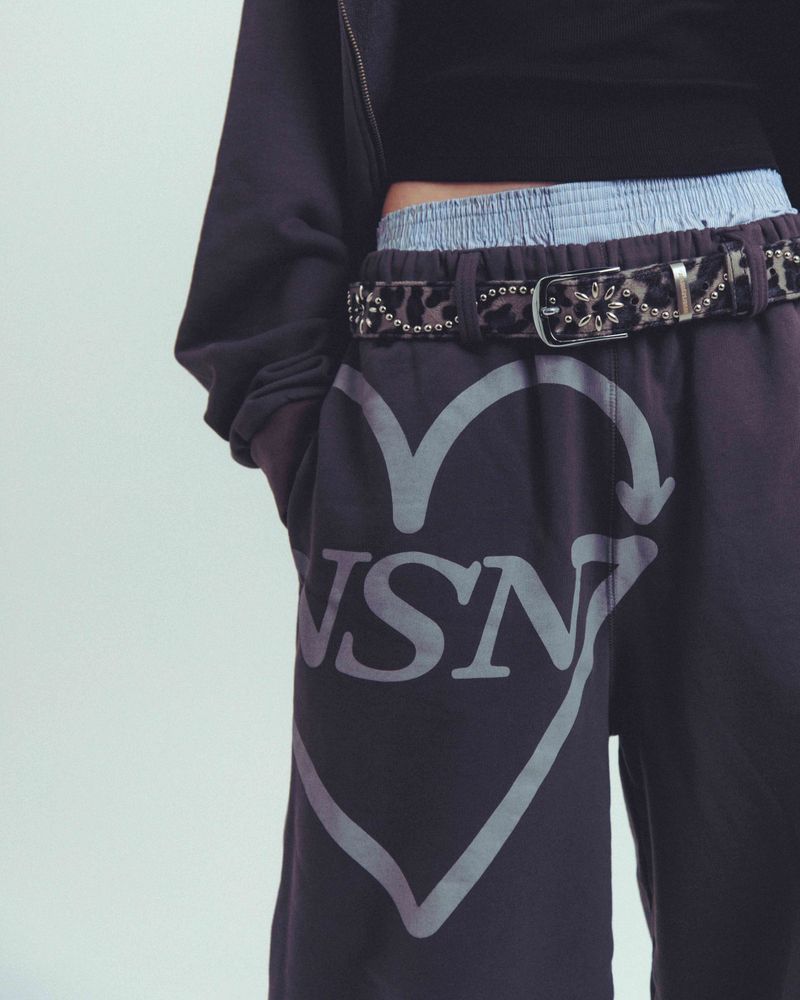 nsn leopard studs belt -gray-